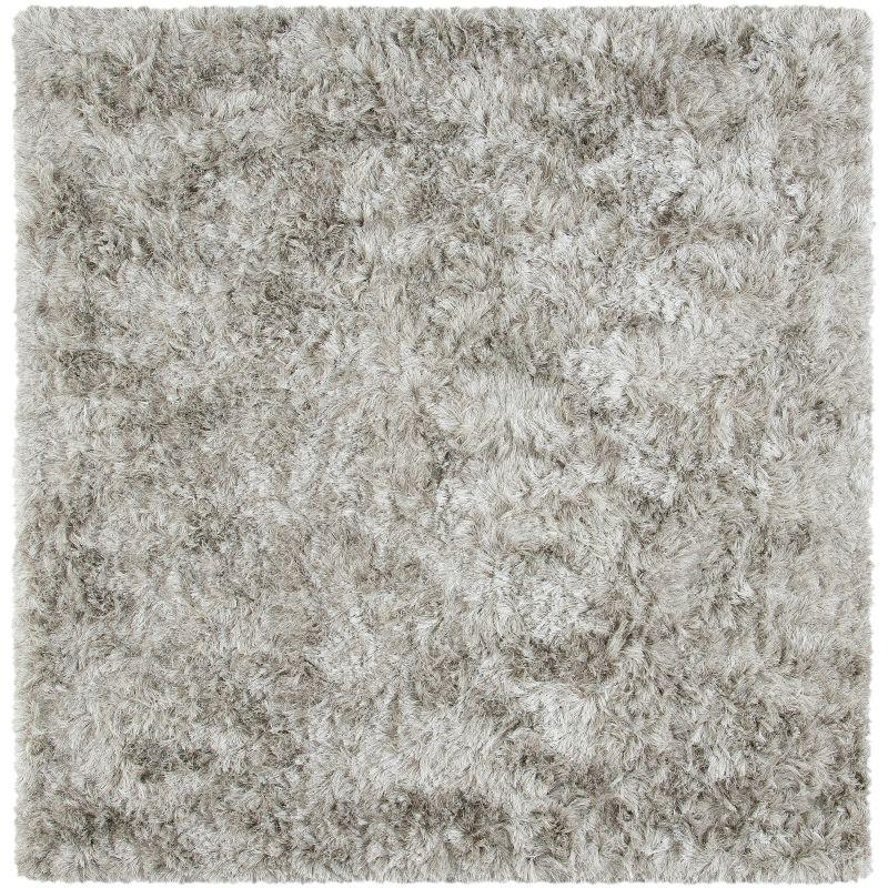 Ocean Shag OCG101 Hand Tufted Indoor Accent Rug - 4'x4' - Light Grey - Safavieh