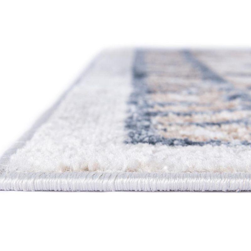 Unique Loom Oxford Collection Area Rug - Sheldonian (4' 1" x 6' 1" Rectangle Cream/Navy Blue)