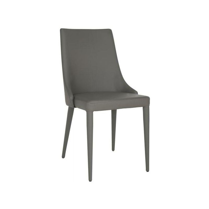 Summerset 19" H Leather Side Chair (Set of 2) - FOX2014 - Grey - Safavieh Couture
