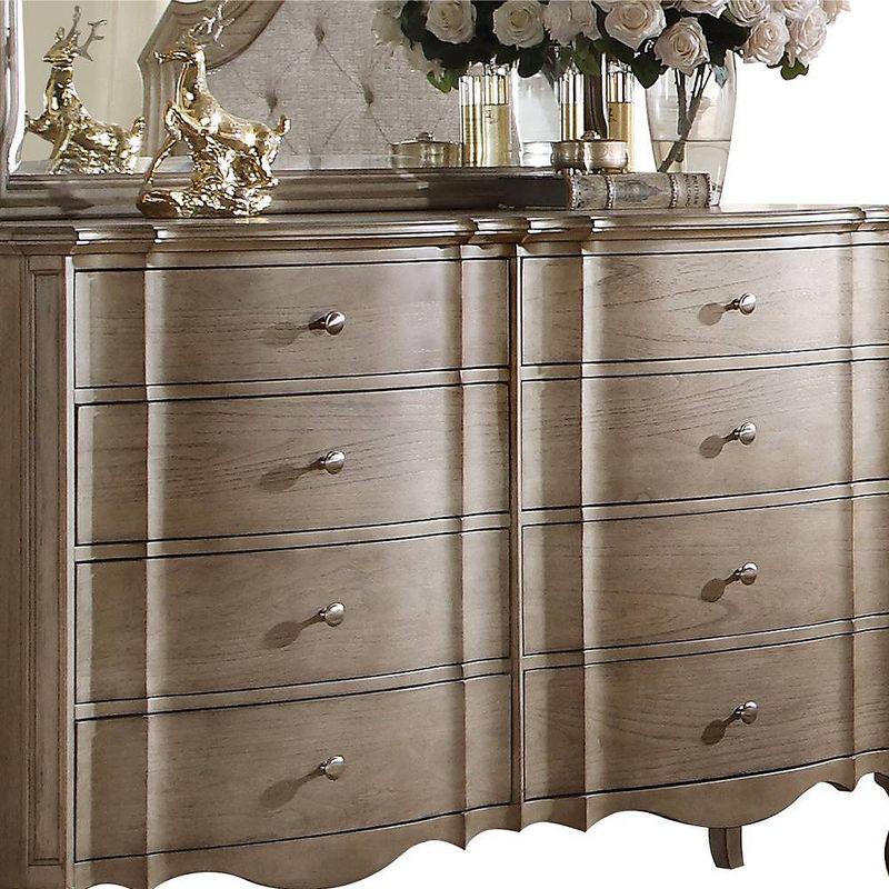 Acme Furniture 64" Chelmsford Dresser Antique Taupe: 8-Drawer Wood Storage for Bedroom, No Assembly Required