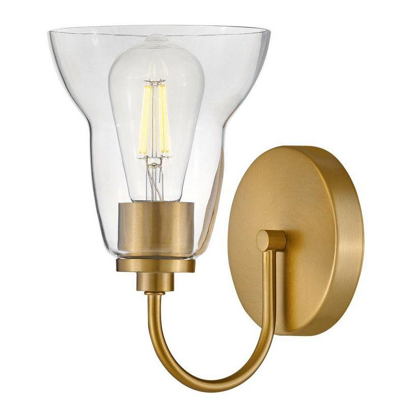 Lark Vera Single Light Bath Vanity Wall Sconce with Clear Bell-Shaped Glass | Wayfair