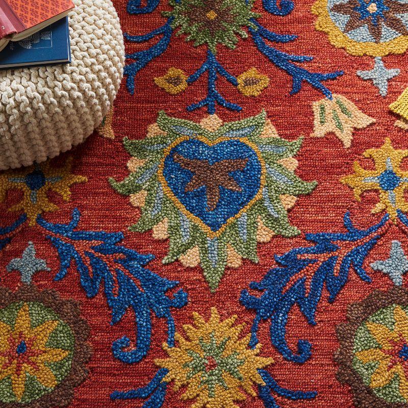 Blossom BLM563 Hand Tufted Area Rug - Red/Blue - 6'x6' - Safavieh.