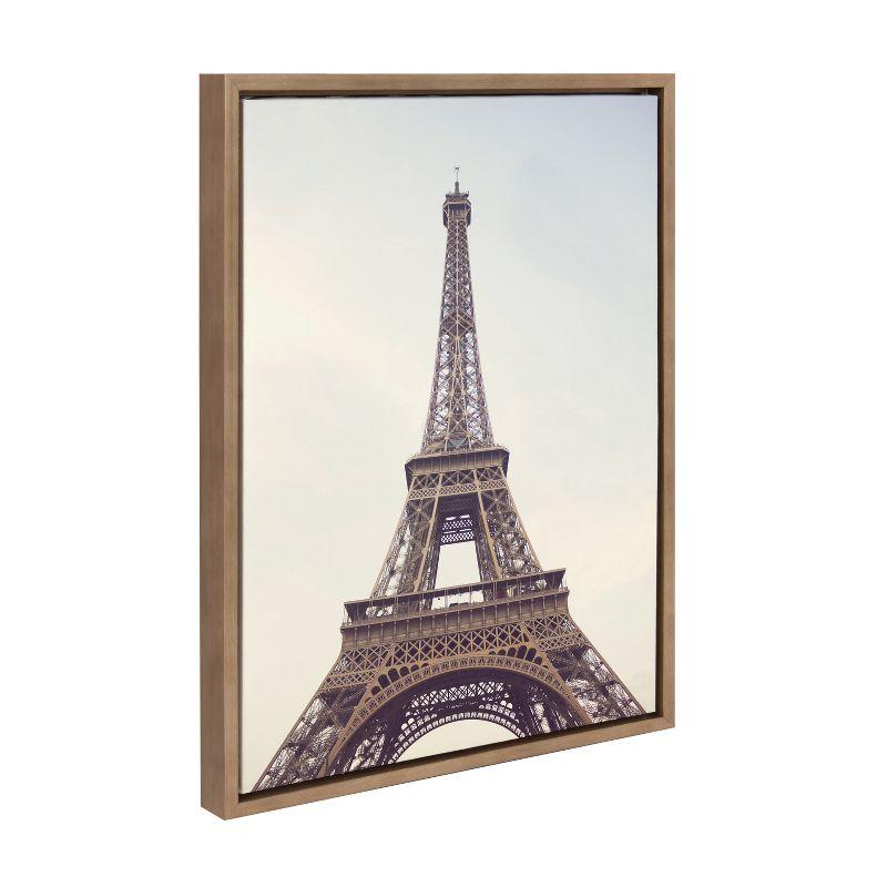 Kate and Laurel Sylvie The Eiffel Tower Framed Canvas by Caroline Mint, 18x24, Gold