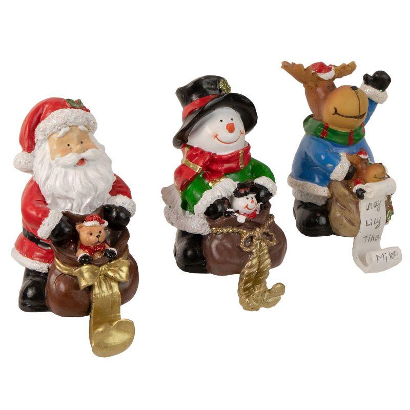 Festive Santa, Snowman, and Reindeer Christmas Stocking Holders Set