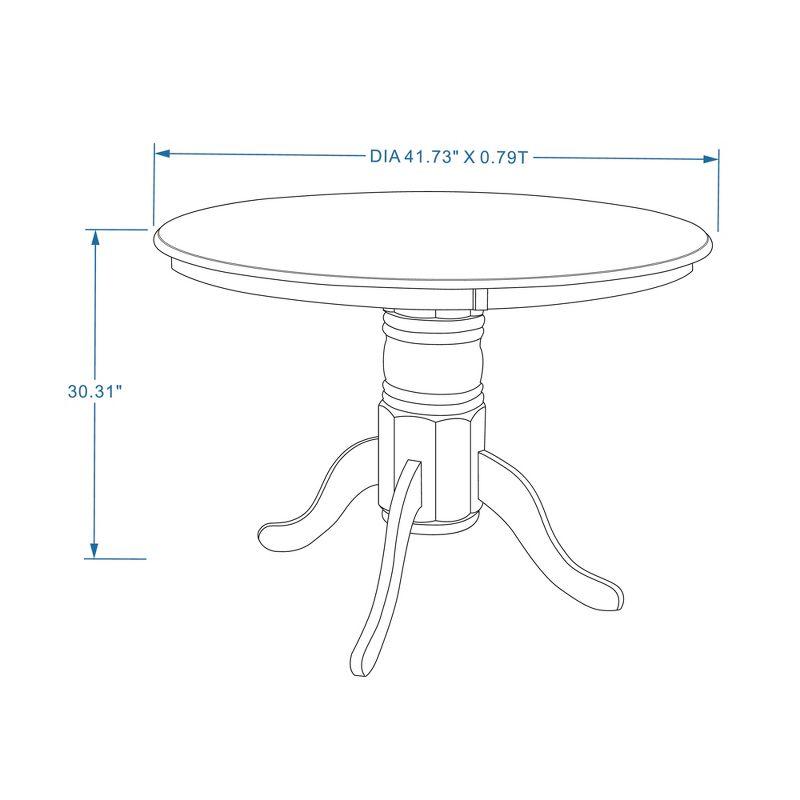 Glenwillow Home 42" Round Solid Wood Pedestal Dining Table in Dark Walnut
