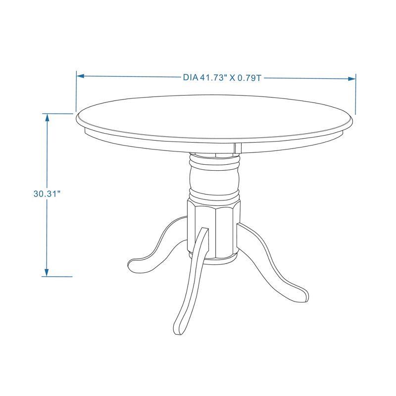 Glenwillow Home 42" Round Solid Wood Pedestal Dining Table in Black