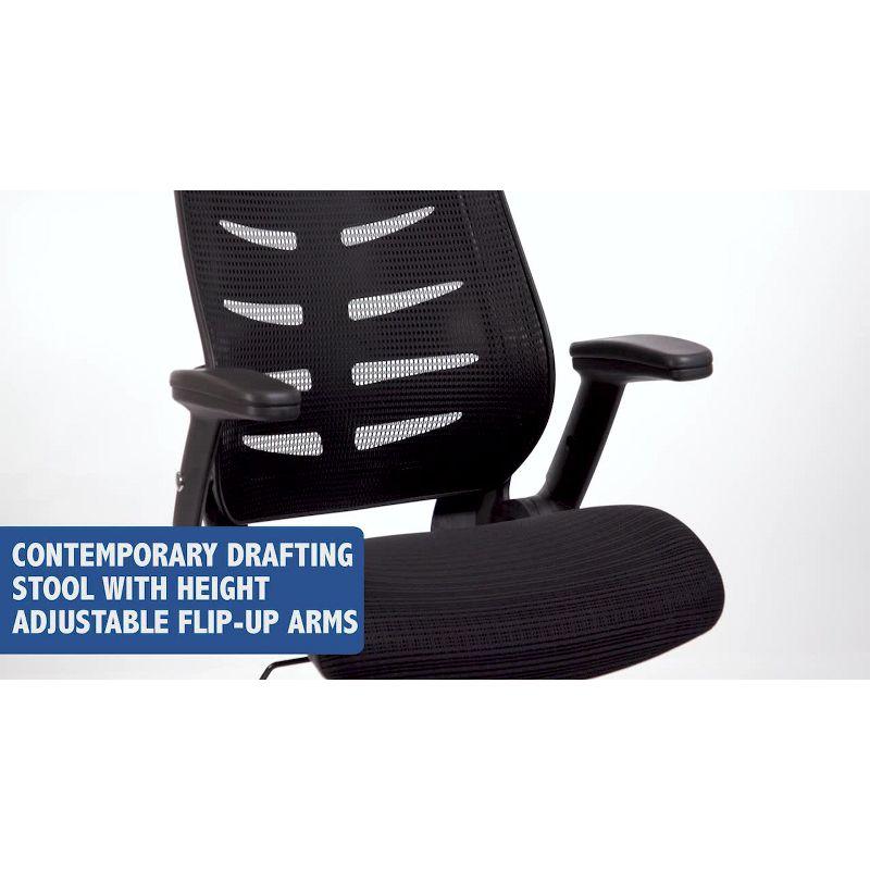 Flash Furniture High Back Mesh Spine-Back Ergonomic Drafting Chair with Adjustable Foot Ring