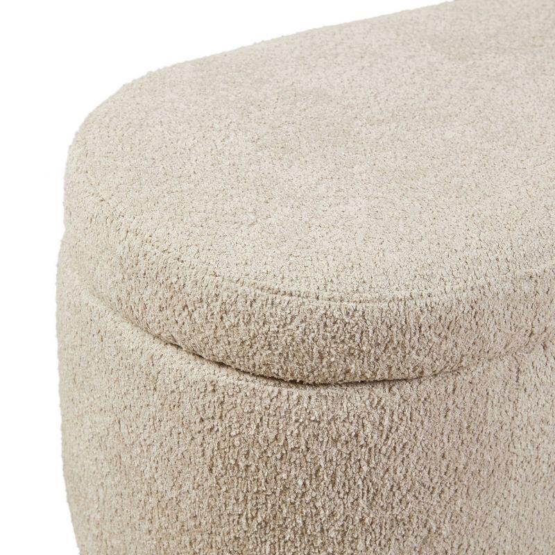 Bailey 48" Beige Boucle Flip Top Storage Bench