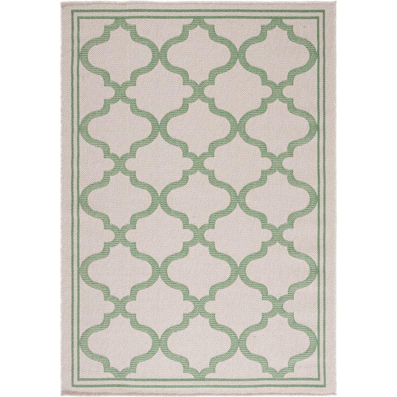 Bermuda BMU810 Power Loomed Indoor/Outdoor Machine Washable Area Rug - Beige/Green - 5'3"x7'6" - Safavieh