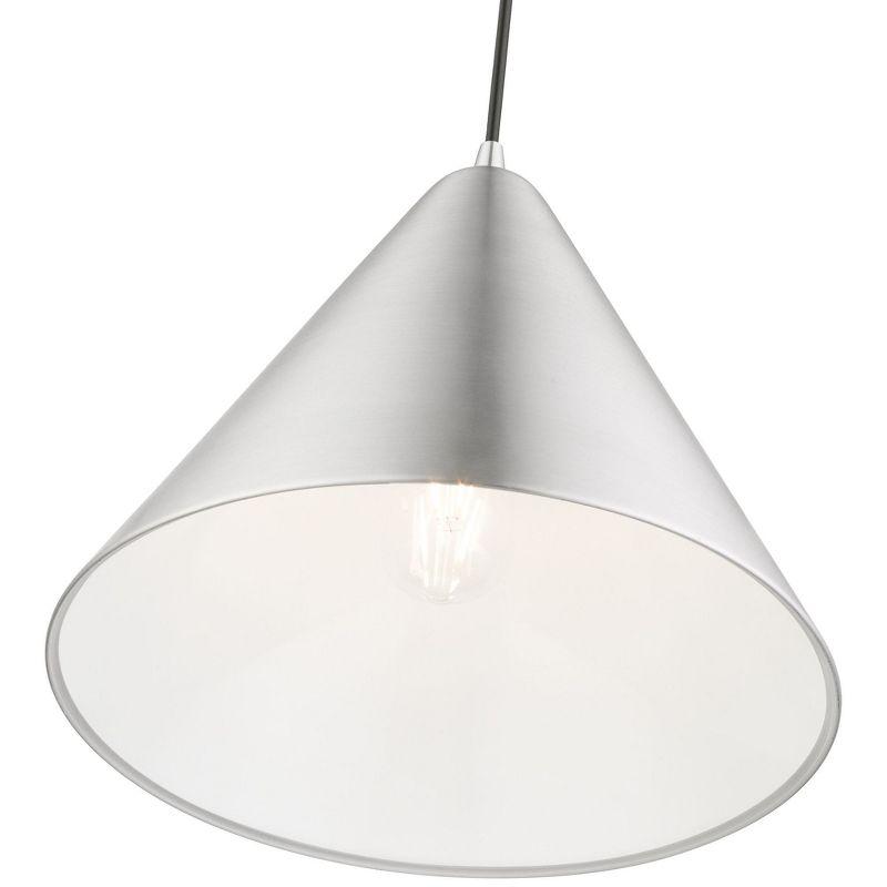Livex Lighting Dulce 1 - Light Pendant in  Brushed Aluminum/Polished Chrome