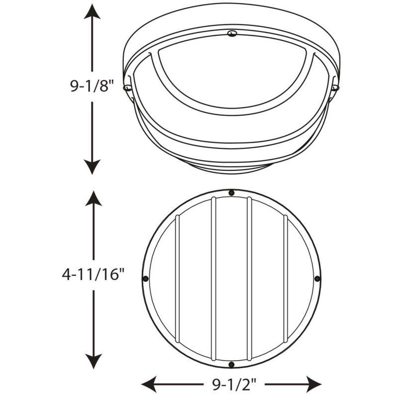 Progress Lighting Bulkheads 1-Light LED Wall/Ceiling Bulkhead, Aluminum, Black, Cage Design Shade