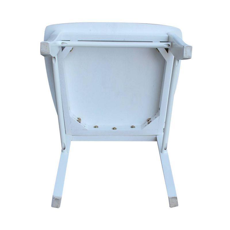 White High Cross Back Solid Wood Side Chair