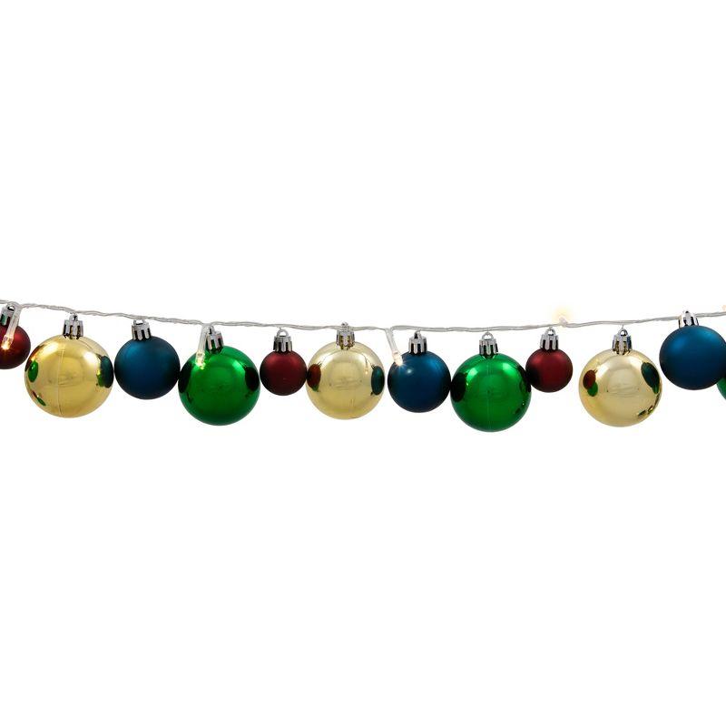 Northlight Ornament String Light Christmas Garland - LED Warm White  - 3' - 10ct - Green