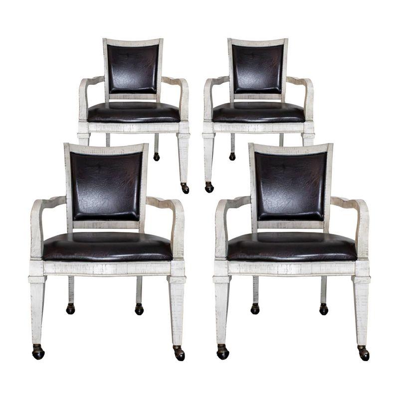 Hathaway Montecito Dining and Poker Table Set with Four Chairs - Driftwood
