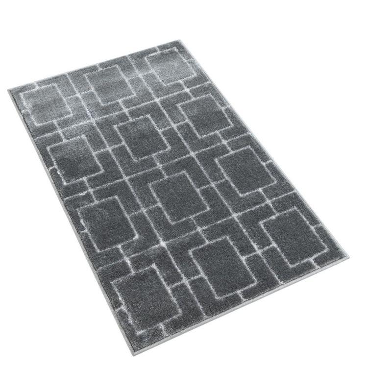 Glam Geometric Gray Silver Area Rug