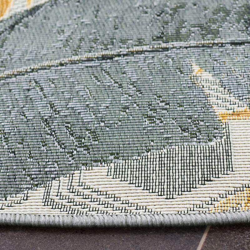 Barbados BAR524 Power Loomed Indoor/Outdoor Area Rug - Gray/Gold - 8' round - Safavieh.