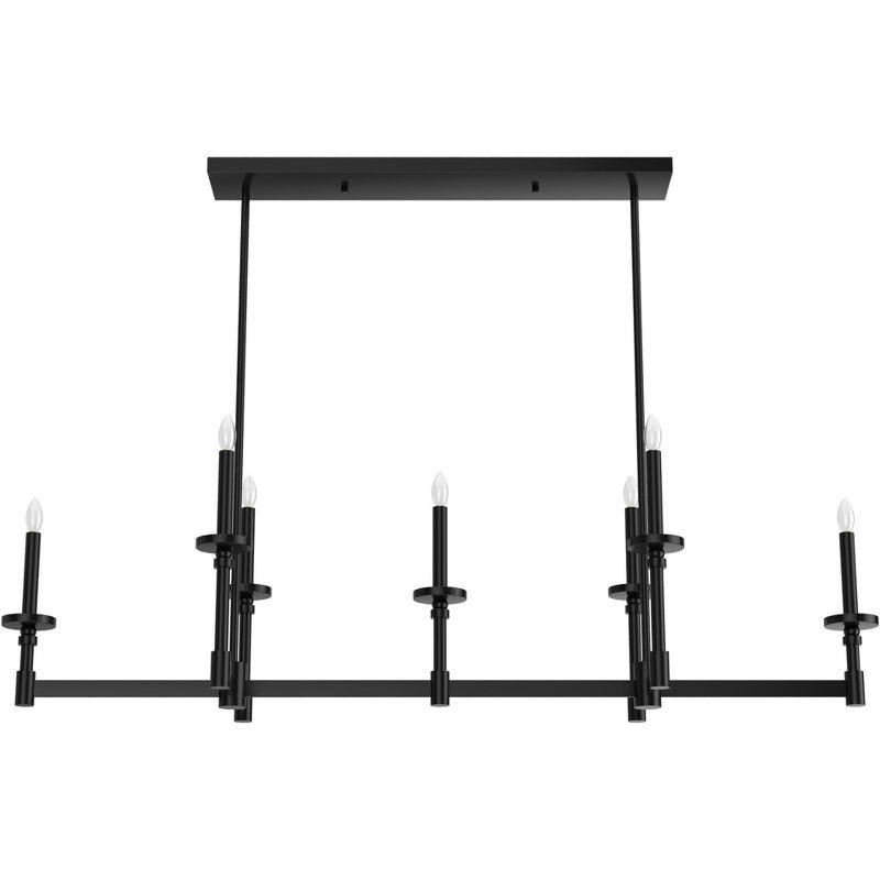 Briargrove Matte Black 7-Light Modern Linear Candle Chandelier