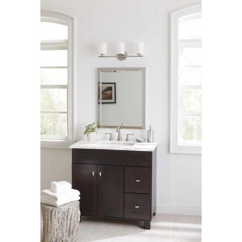Progress Lighting Replay Collection 3-Light Bath Vanity in Textured Black, Porcelain Material, Up/Down Mounting, Shade Included