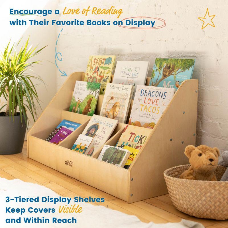 ECR4Kids ECR4Kids 5-Compartment Easy to Reach Book Display, Classroom Storage, Natural