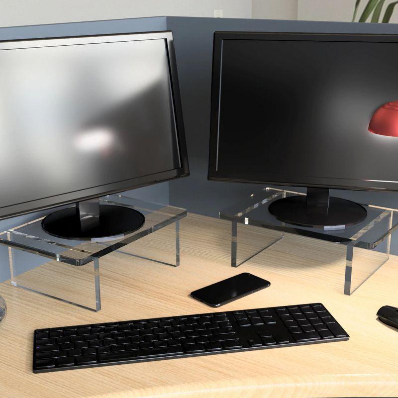 Azar Displays Clear Acrylic 22"W x 10"D x 12"H 1/2" Thick Deluxe Riser w/ Bumpers