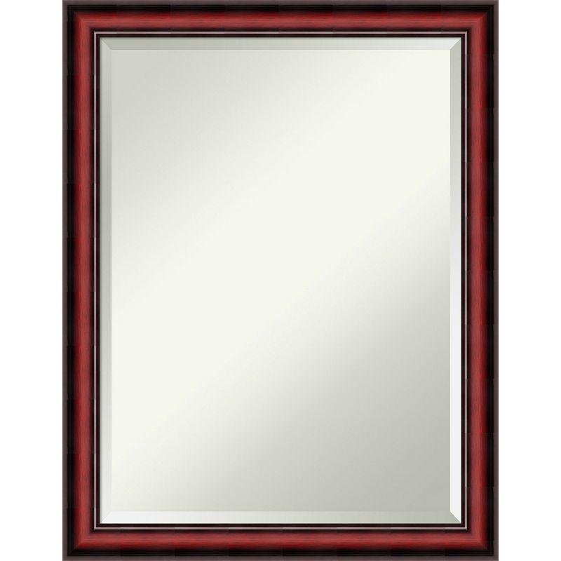 Amanti Art Rubino Cherry Scoop Beveled Wood Framed Wall Mirror