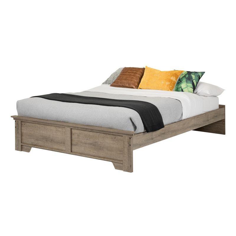 Contemporary Versa Queen Platform Bed in Weathered Oak