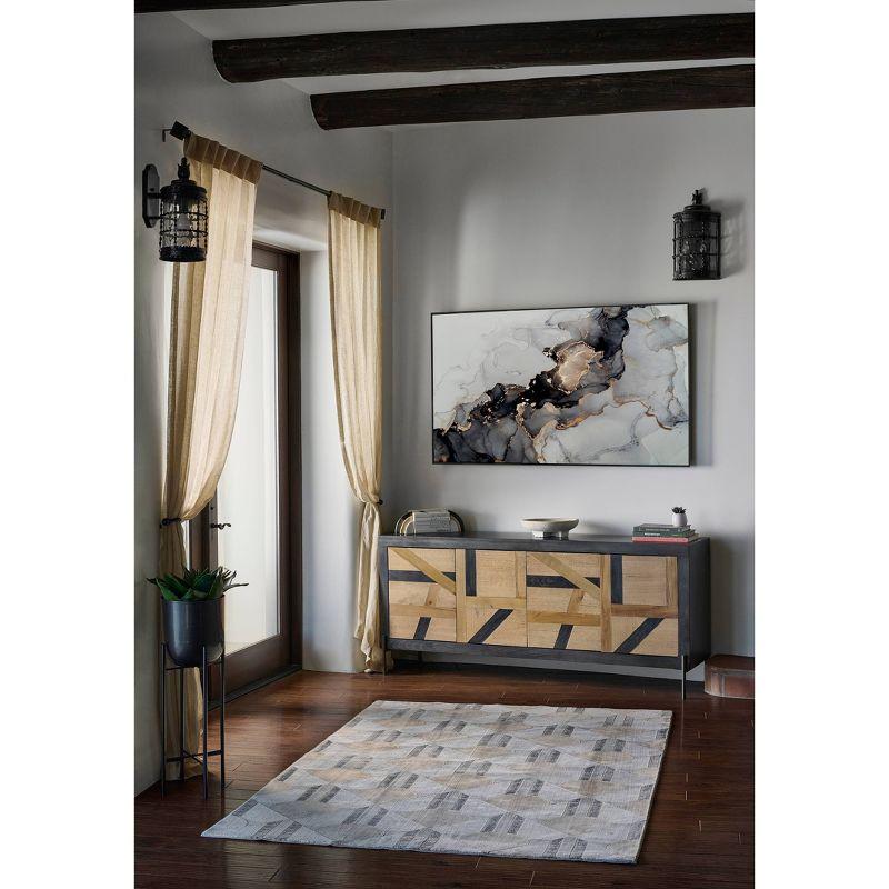 Momeni 1'10"x2'10" Edition Dimensional Machine Loomed Area Rug Charcoal Gray: Geometric Pattern, Low Pile, Indoor Use