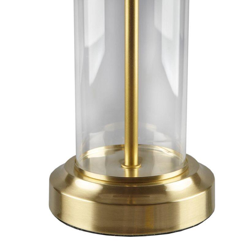 510 Design Set of 2 Clarity Glass Table Lamp (Includes LED Light Bulb) Gold: Cylinder Base, Off White Shade, 72" Cord