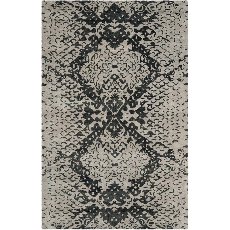 Wyndham WYD620 Hand Tufted Area Rug - Grey/Black - 5'x8' - Safavieh.