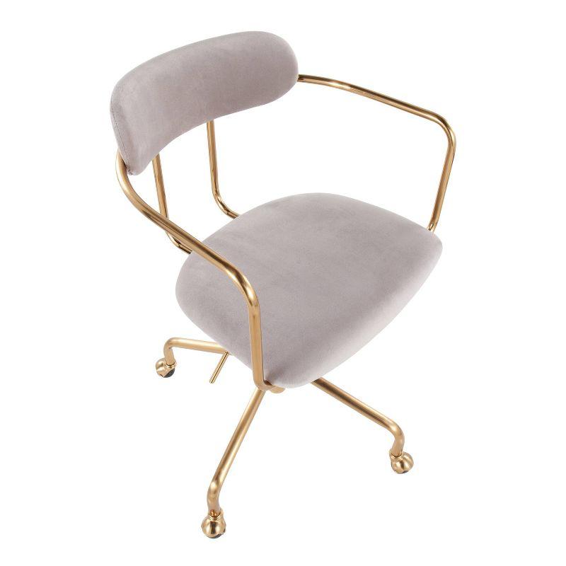 Demi Velvet/Metal Task Chair Gold/Silver - LumiSource
