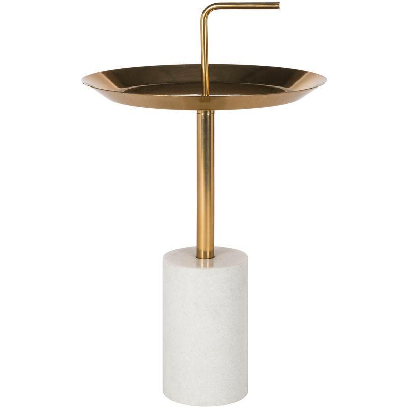 Apollo Round Brass and Marble Accent Table