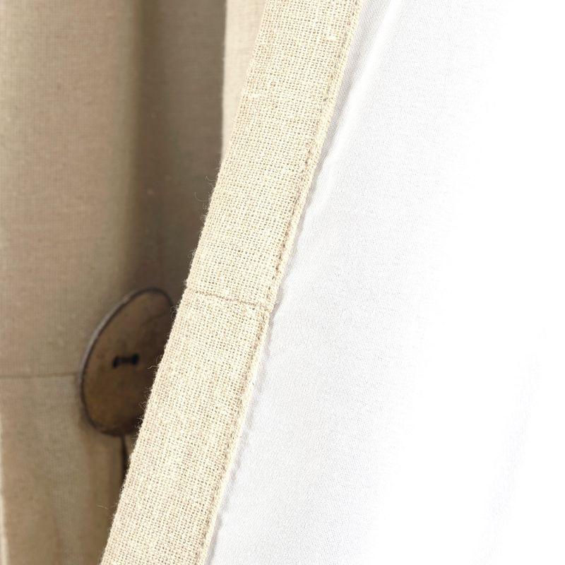 Linen Button 100% Lined Blackout Window Curtain Panel Dark Linen Single 40X84