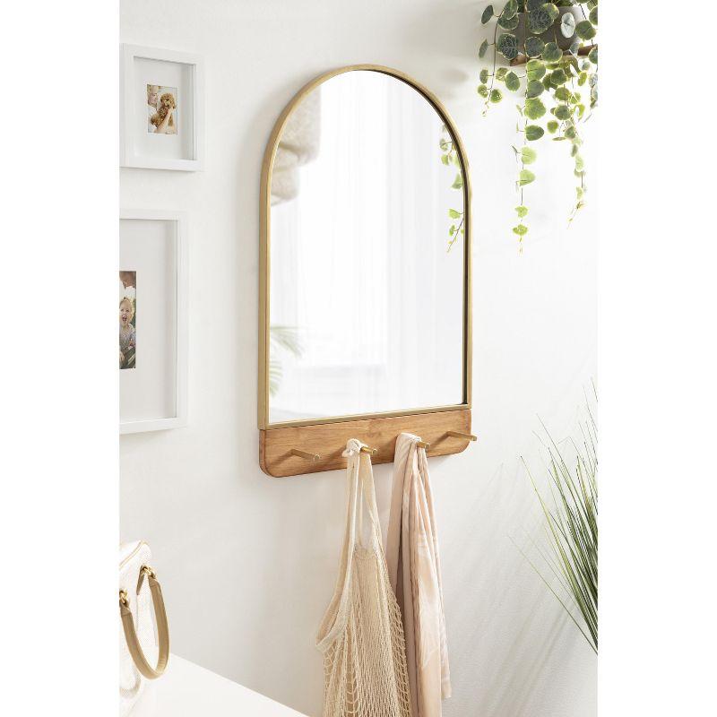 Kate and Laurel Schuyler Arch Wall Mirror with Hooks