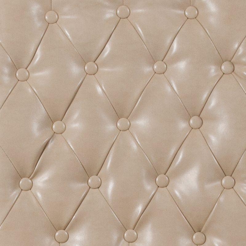 Flash Furniture HERCULES Series Beige LeatherSoft Parsons Chair with Rolled Back, Accent Nail Trim and Walnut Finish