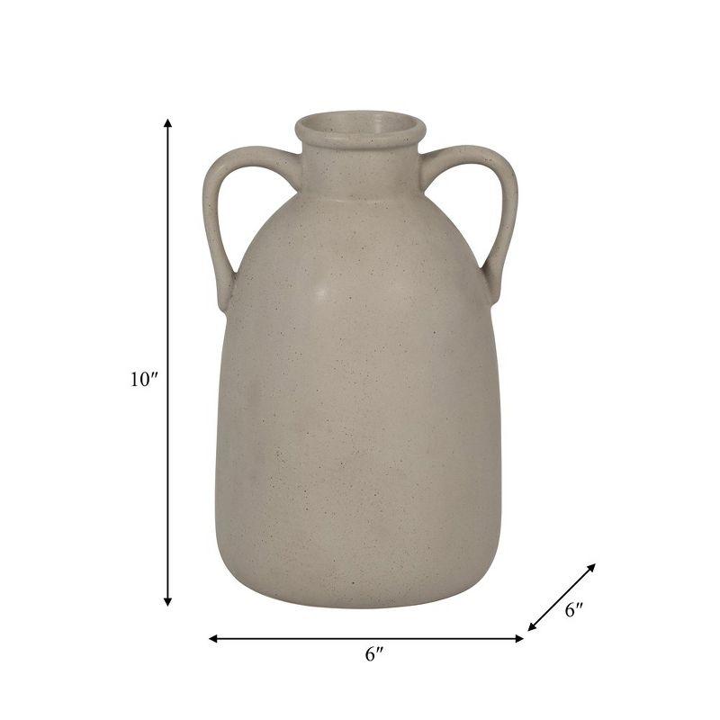 Sagebrook Home 10" Ceramic Vase with Handles Creative Contemporary Eared Vase For Decorative Home