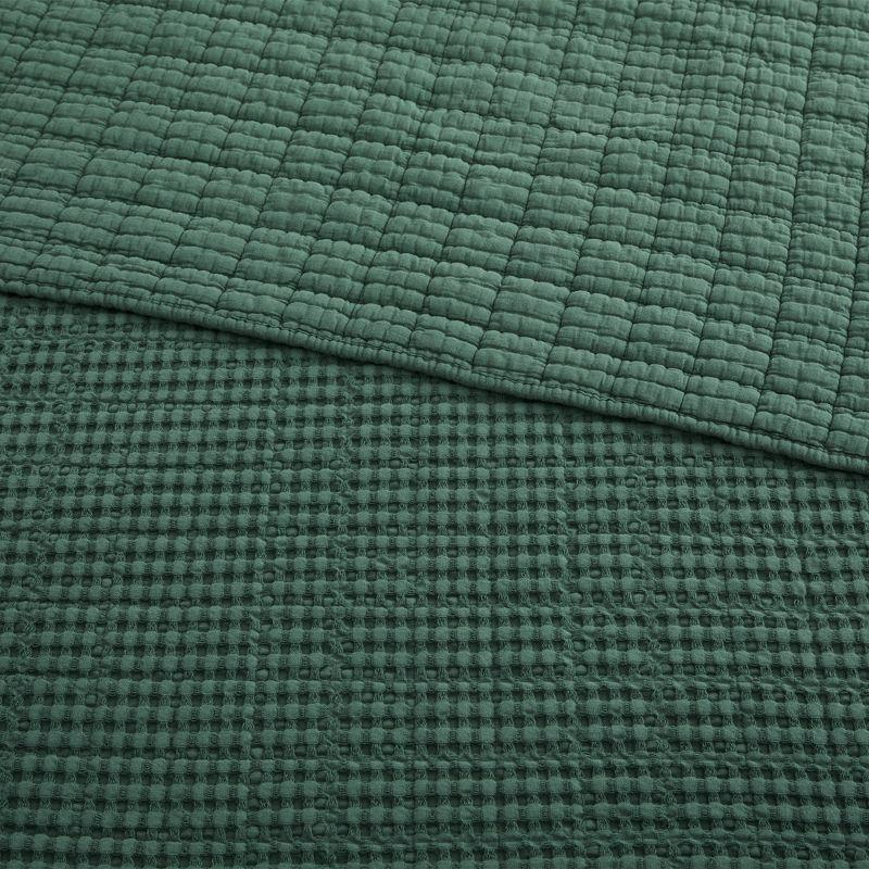 Mills Waffle Forest Green King Bedspread Set - Levtex Home