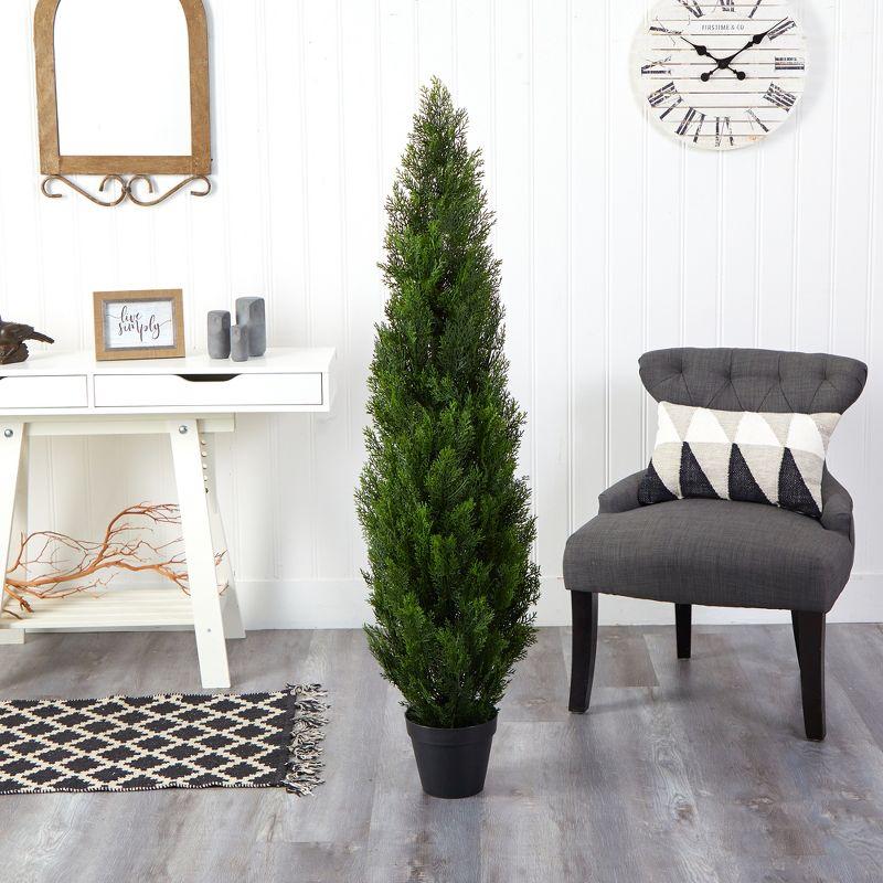 Nearly Natural 5-ft Mini Cedar Pine Tree (Indoor/Outdoor)