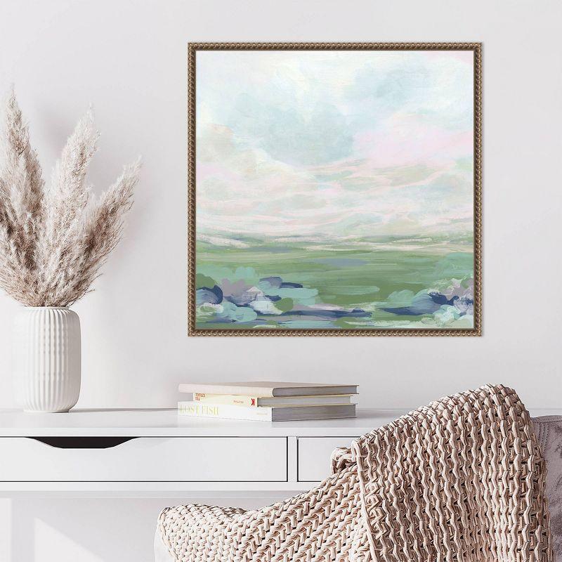 Lavender Scape I Abstract Canvas Print with Bronze Frame