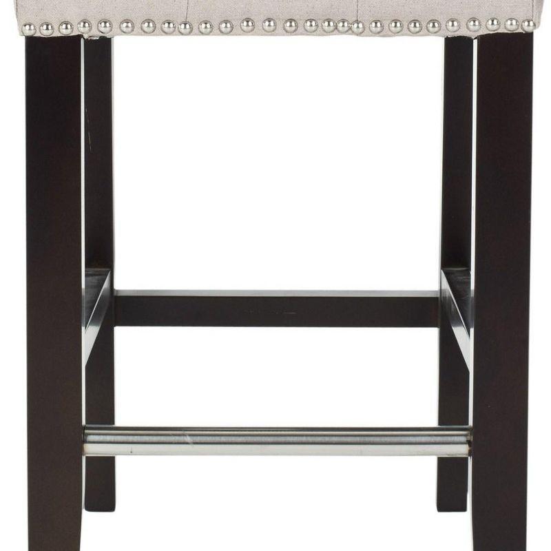 Thompson 23.9" Linen Counter Stool W/ Silver Nailheads - Taupe - Safavieh