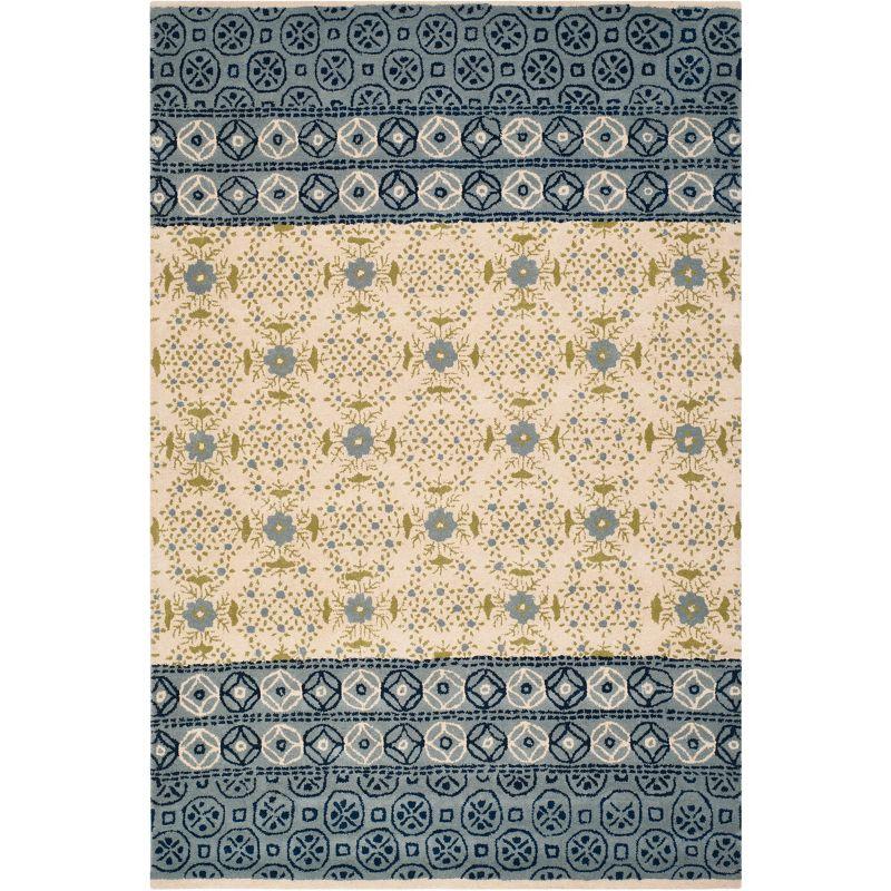 Bella BEL119 Hand Tufted Area Rug - Ivory/Blue - 6'x9' - Safavieh.