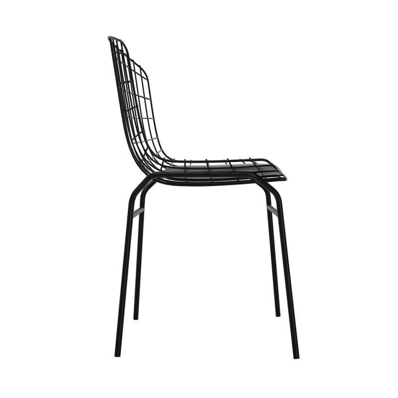 Madeline Black Metal Side Chair with Cushion