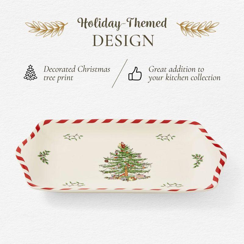 Spode Christmas Tree Peppermint Dessert Tray