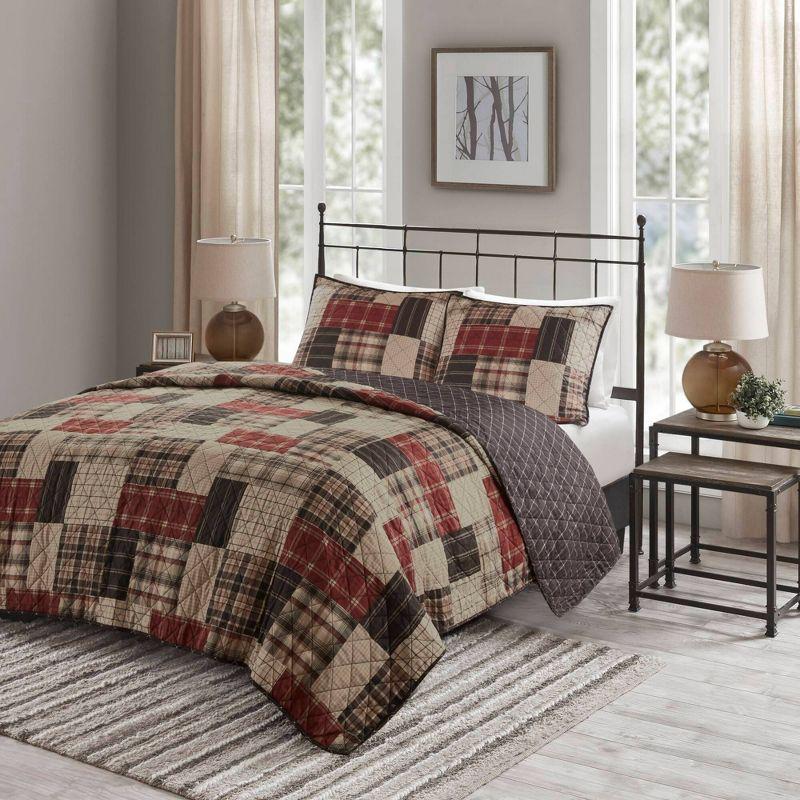 Timber 3 Piece Reversible Printed Quilt Set