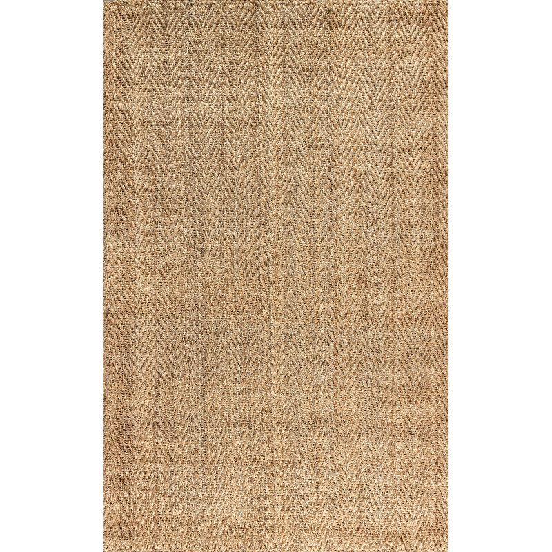 Espina Natural Jute Herringbone 4' x 6' Area Rug