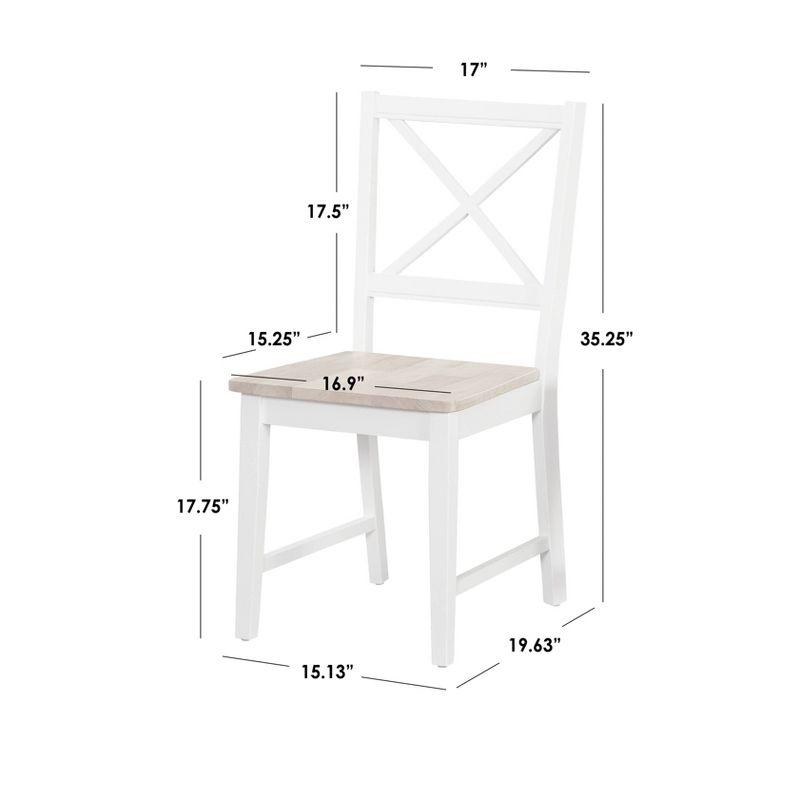 Set of 2 Virginia Farmhouse Crossback Dining Chairs Espresso - Buylateral: Rubberwood Frame, Unupholstered