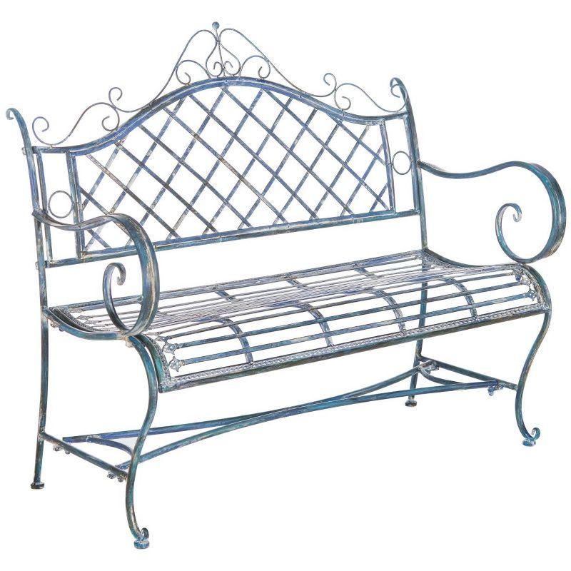 Abner Bench - Outdoor - PAT5017 - Mossy Blue - Safavieh