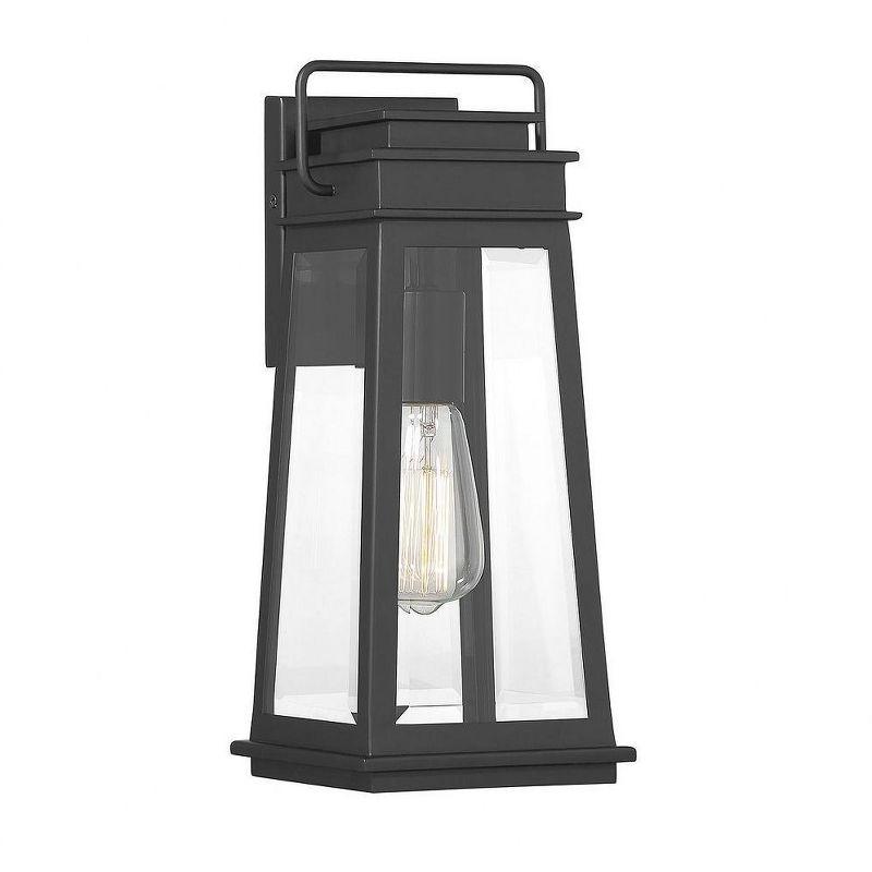 Boone 1-Light Outdoor Wall Lantern in Matte Black