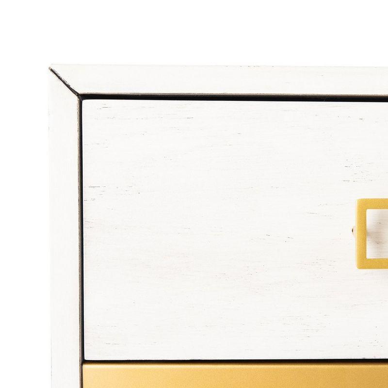 Katia 3 Drawer Chest - CHS6413 - White Wash/Gold - Safavieh