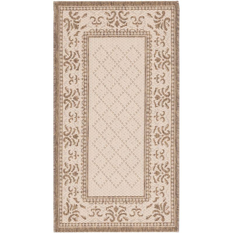 Courtyard CY2098 UV & Stain Resistant Non-Shedding Power Loomed Indoor/Outdoor Accent Rug - Natural/Brown - 2'7"x5' - Safavieh