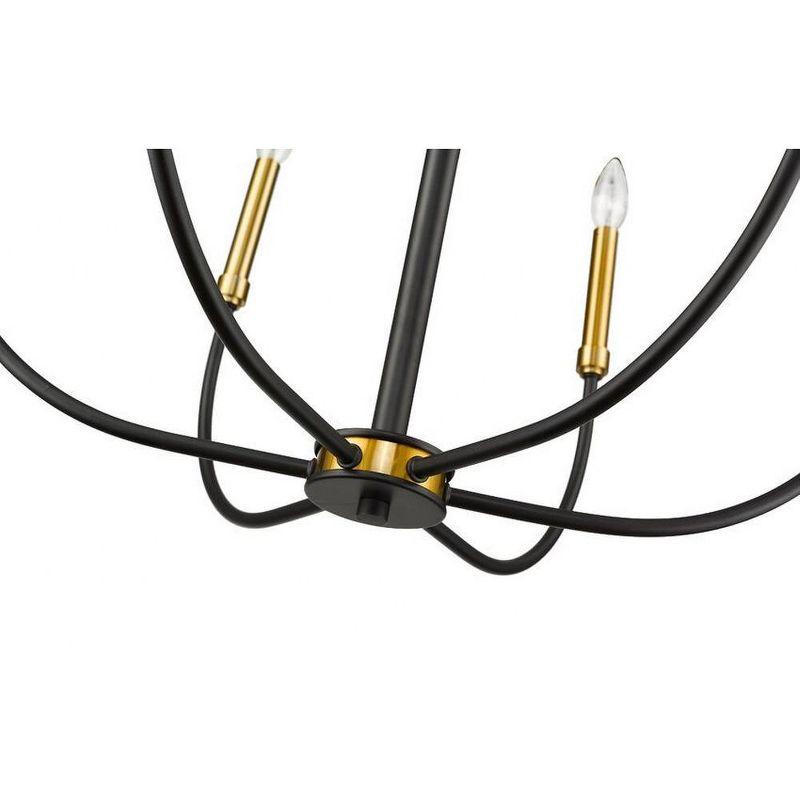 Z-Lite Haylie 6 - Light Chandelier in  Matte Black/Olde Brass